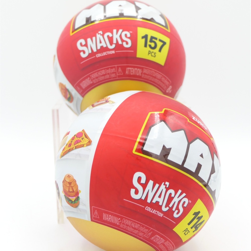 Zuru‎ MAX Snacks Collection Capsule Building Toy Lot of 2 - Pizza & Sundae